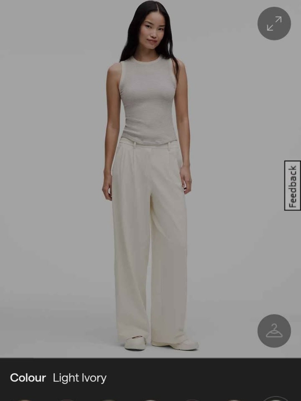 lululemon athletica Light Ivory Wide-Leg Trousers